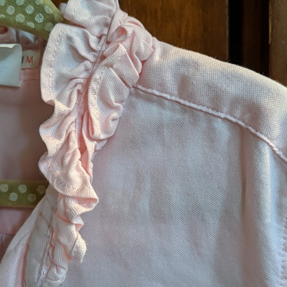 Crewcuts Ruffle Button Down Shirt Blouse Medium - Picture 3 of 4